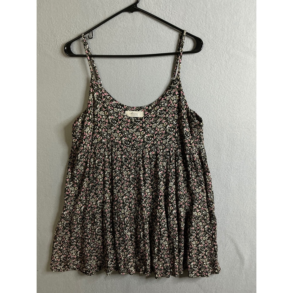Mahina Top Women's Large Floral Cami‎ Top Flowy Sleeveless Casual Blouse